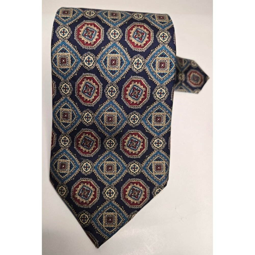 Pierre Balmain 100% Italian Silk Tie Geometic Colorful Luxury Suiting Extra Long
